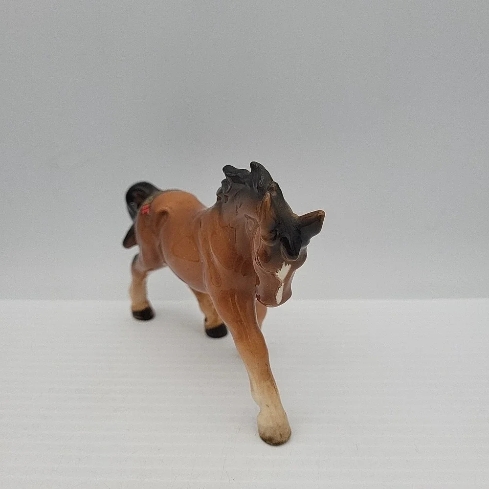 Ceramic Horse Pony Vintage Figurine Brown Western Rodeo Japan